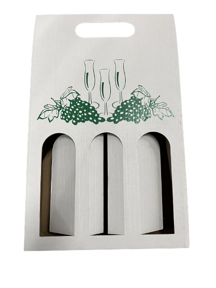 Karton na 3 butelki z białym nadrukiem logo